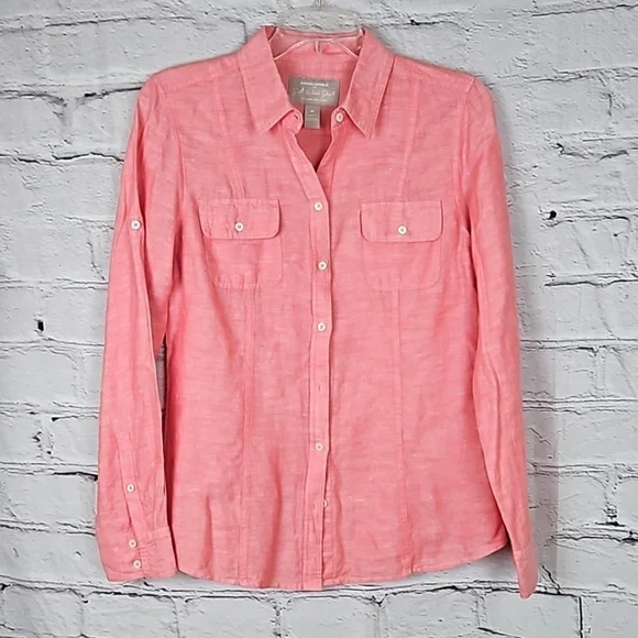 Banana Republic Soft Wash Shirt Linen Blend Medium VGUC - Picture 10 of 10